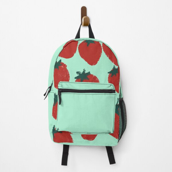 Item preview, Red Strawberry Risograph Print Fruit Pattern Art designed and sold by bosamji.