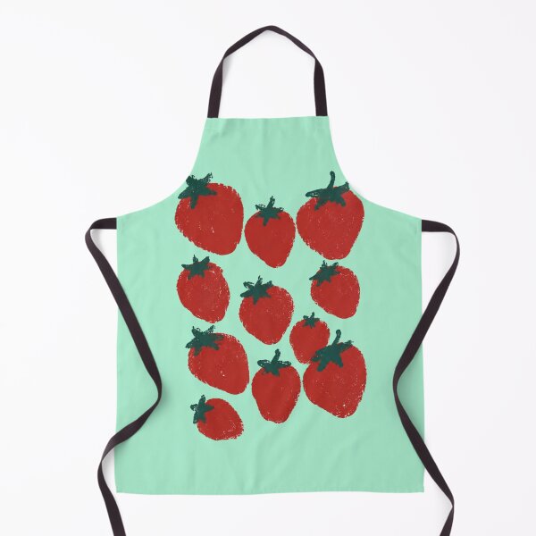 Item preview, Red Strawberry Risograph Print Fruit Pattern Art designed and sold by bosamji.