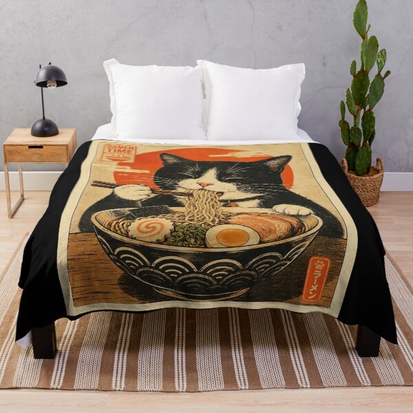 Item preview, Happy Ramen Cat in Vintage Japanese Style designed and sold by eliramaison.