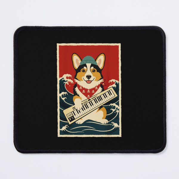 Item preview, Happy Corgi Keyboard Player Japanese Wave Retro Music designed and sold by JordynLadukeg65.