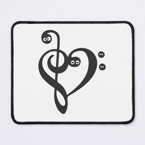 Item preview, Treble and Bass Clef Heart Music Lovers designed and sold by luisperezcombr.