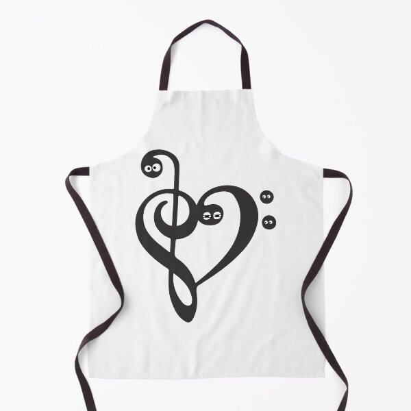 Item preview, Treble and Bass Clef Heart Music Lovers designed and sold by luisperezcombr.