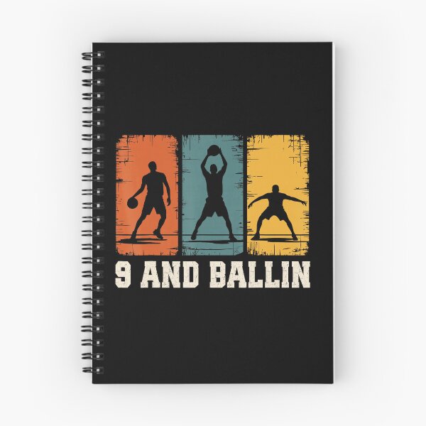 Item preview, 9 And Ballin Basketball Birthday Squad Vintage Sports Silhouette designed and sold by allistermariam.