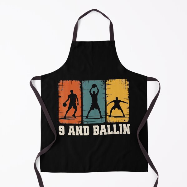 Item preview, 9 And Ballin Basketball Birthday Squad Vintage Sports Silhouette designed and sold by allistermariam.