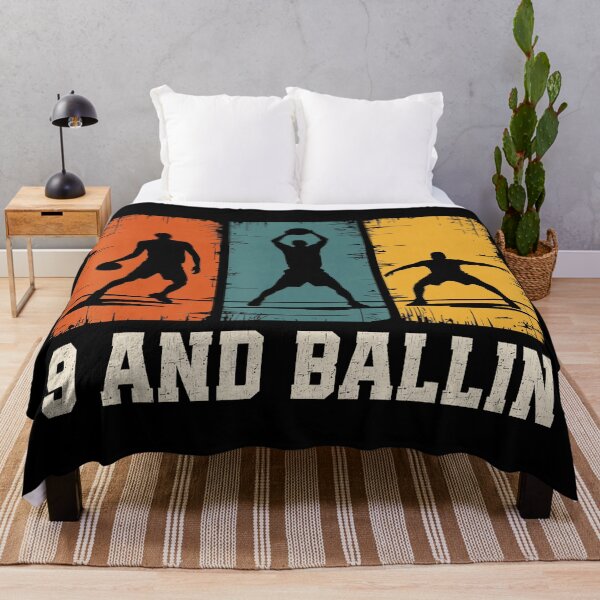 Item preview, 9 And Ballin Basketball Birthday Squad Vintage Sports Silhouette designed and sold by allistermariam.