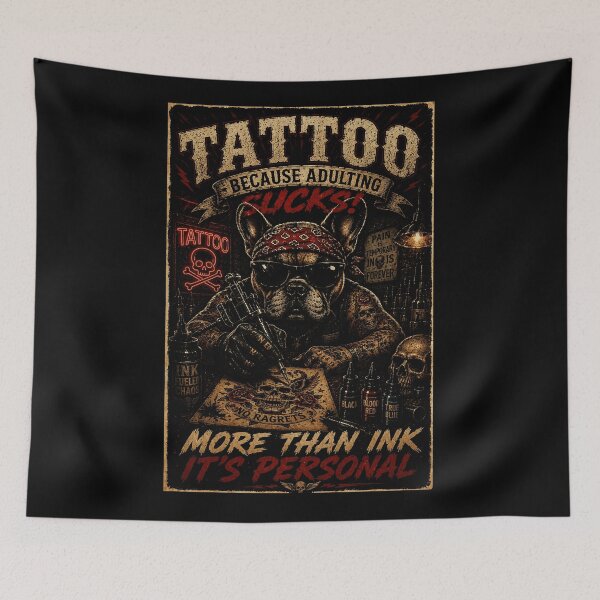 Item preview, Tattoo Artist Bulldog Vintage Ink Culture Retro Shop designed and sold by Modaozushi216.