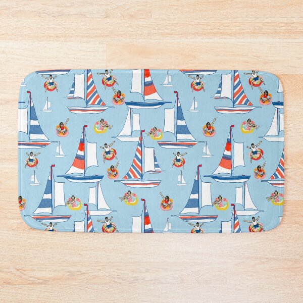 Item preview, Sailboats Vacation blue designed and sold by LorlovesDesign.