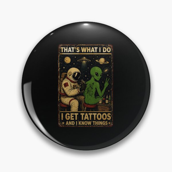 Item preview, Alien Tattoo Artist Space Humor Vintage Sci Fi designed and sold by eliramaison.