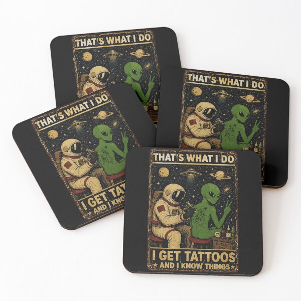 Item preview, Alien Tattoo Artist Space Humor Vintage Sci Fi designed and sold by eliramaison.