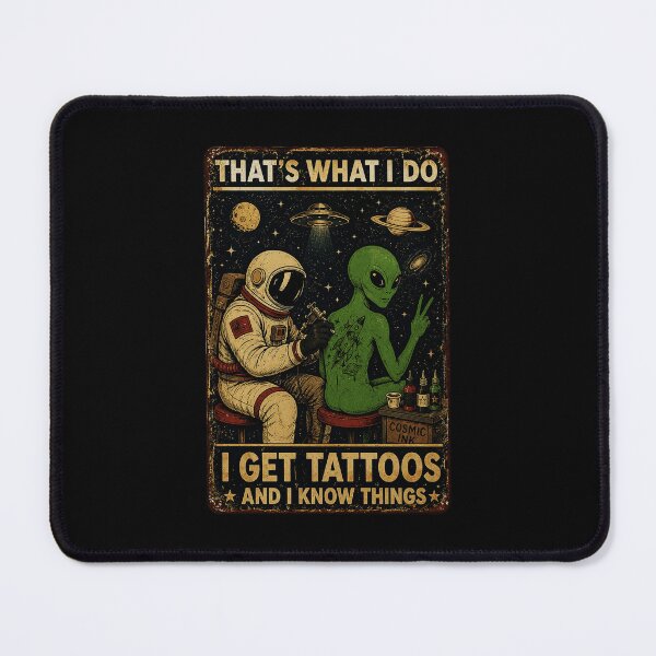 Item preview, Alien Tattoo Artist Space Humor Vintage Sci Fi designed and sold by eliramaison.
