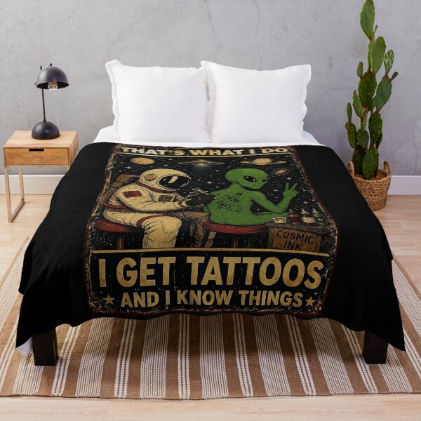 Item preview, Alien Tattoo Artist Space Humor Vintage Sci Fi designed and sold by eliramaison.