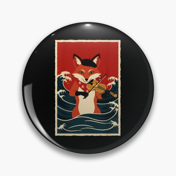 Item preview, Violin Fox Among Ocean Waves Vintage Poster Style designed and sold by JordynLadukeg65.