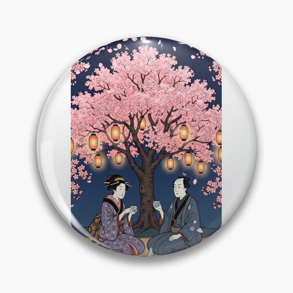 Item preview, Romantic Couple Hanami Night Cherry Blossoms Ukiyo-e designed and sold by TokyoUkiyoHouse.