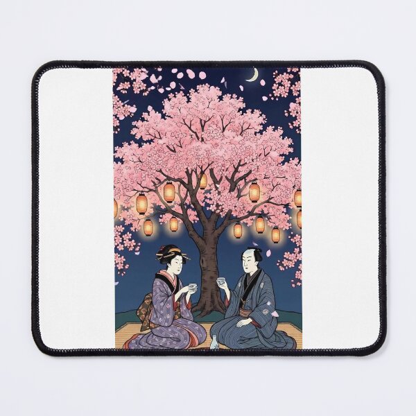 Item preview, Romantic Couple Hanami Night Cherry Blossoms Ukiyo-e designed and sold by TokyoUkiyoHouse.