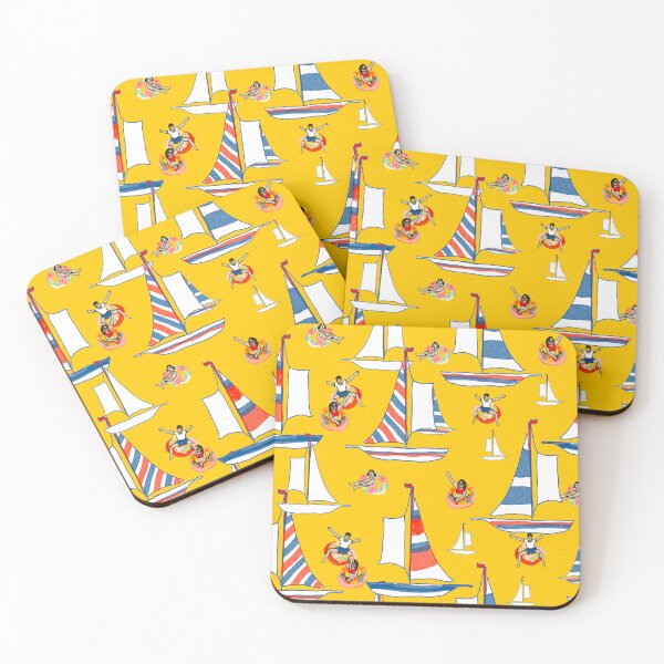 Item preview, Sailboats Vacation Yellow designed and sold by LorlovesDesign.