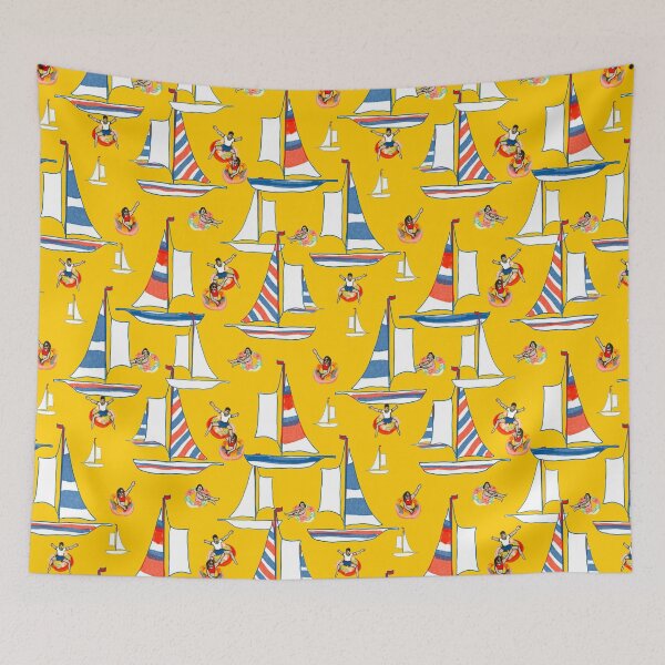 Item preview, Sailboats Vacation Yellow designed and sold by LorlovesDesign.