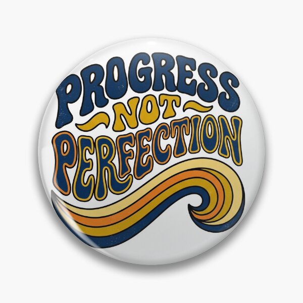 Item preview, Progress Not Perfection — Retro Groovy Motivation designed and sold by PlushFutura.