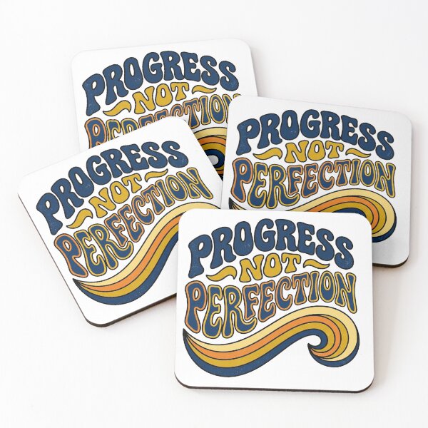 Item preview, Progress Not Perfection — Retro Groovy Motivation designed and sold by PlushFutura.