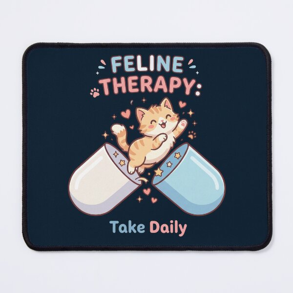Item preview, Happy Funny Cat Lover Feline Therapy Take Daily Cute Humor designed and sold by ChinkyCat Official.