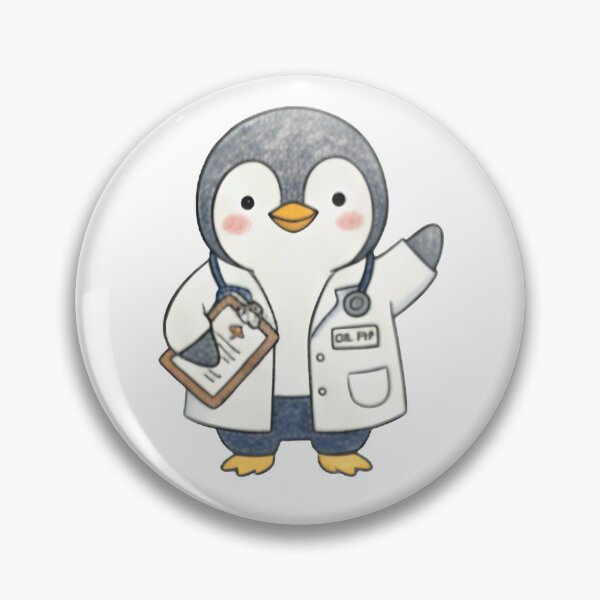 Item preview, Cute Penguin Doctor Dr Pip with Stethoscope Illustration designed and sold by TaiwanMemory.