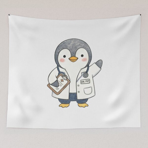Item preview, Cute Penguin Doctor Dr Pip with Stethoscope Illustration designed and sold by TaiwanMemory.
