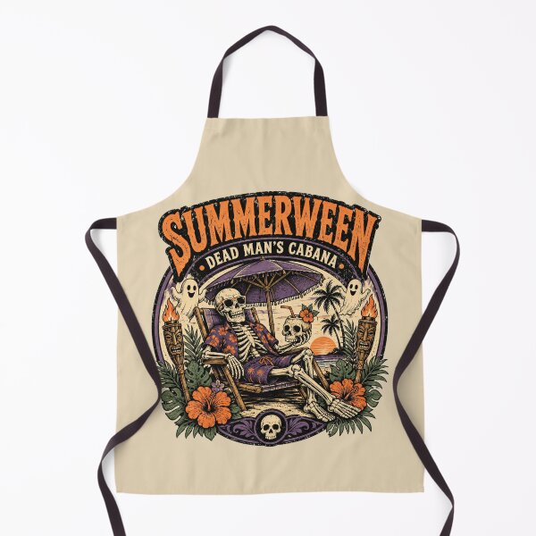 Item preview, Summerween Dead Man’s Cabana Retro Tropical Halloween Skeleton Tee designed and sold by POD DYNASTY.