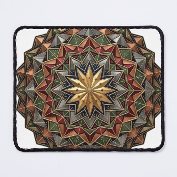Item preview, Sacred Geometry Star Mandala Gold and Emerald Ornament designed and sold by Northern Glow Art.