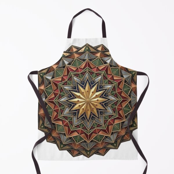 Item preview, Sacred Geometry Star Mandala Gold and Emerald Ornament designed and sold by Northern Glow Art.