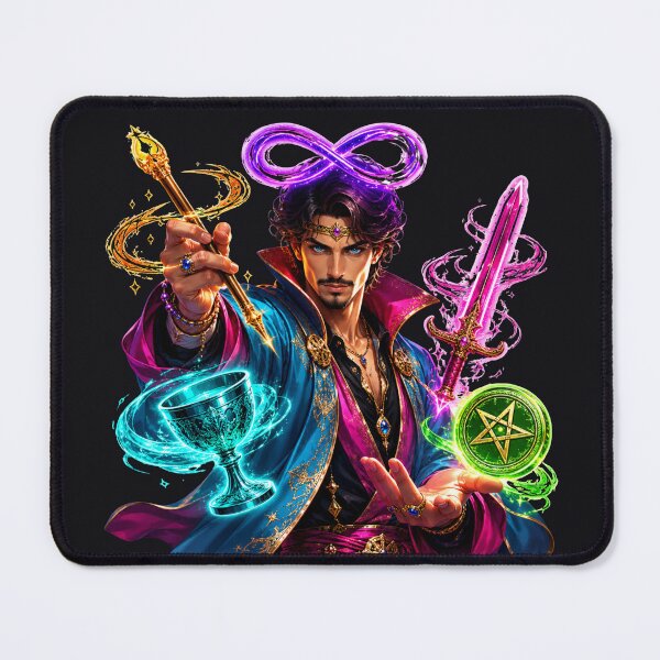 Item preview, Retro Neon The Magician Tarot Card designed and sold by MarVan-Prints.