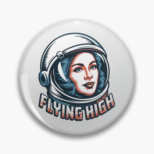 Item preview, Flying High Astronaut – Retro Space Explorer Linocut Design designed and sold by just-quotes.