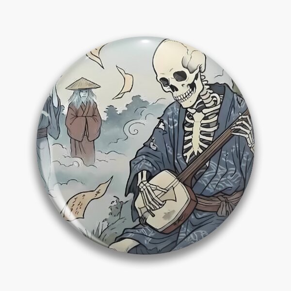 Item preview, Sorrowful Skeleton Playing Shamisen in Graveyard Ukiyo-e designed and sold by TokyoUkiyoHouse.