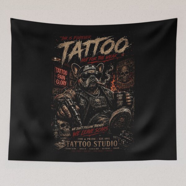 Item preview, Outlaw Tattoo Vintage Studio Poster With Dark Western Vibes designed and sold by Modaozushi216.