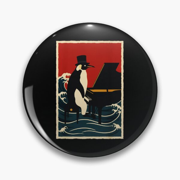 Item preview, Elegant Penguin Playing Piano Above Ocean Waves Vintage Poster designed and sold by JordynLadukeg65.