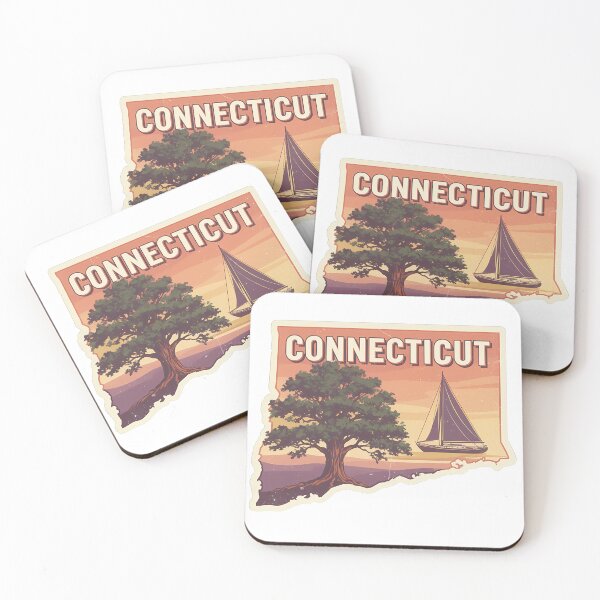 Item preview,  Connecticut State Retro White Oak Sailboat Sunset Design designed and sold by creators_collective.