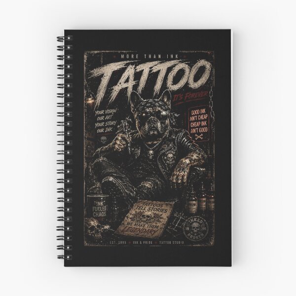 Item preview, Rebel Bulldog Tattoo Studio Poster With Vintage Ink Culture designed and sold by Modaozushi216.