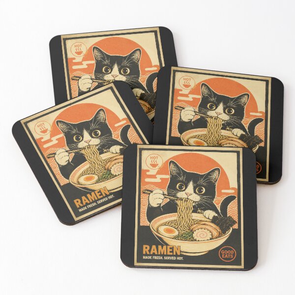 Item preview, Retro Ramen Cat Poster With Cozy Japanese Diner Vibes designed and sold by eliramaison.