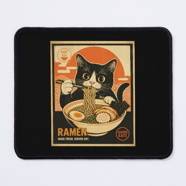 Item preview, Retro Ramen Cat Poster With Cozy Japanese Diner Vibes designed and sold by eliramaison.