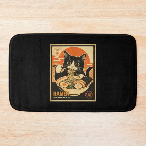Item preview, Retro Ramen Cat Poster With Cozy Japanese Diner Vibes designed and sold by eliramaison.
