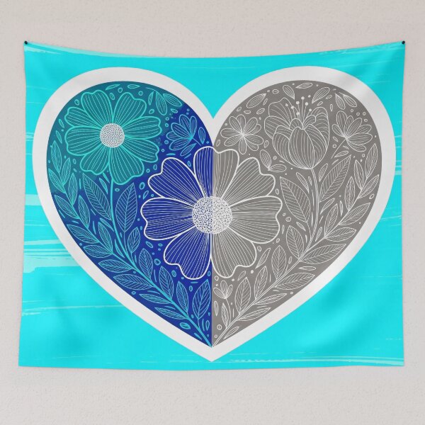 Item preview, Split Floral Heart Illustration designed and sold by PixorStudio.