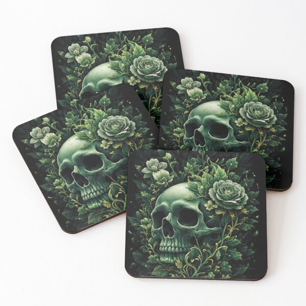 Item preview, Emerald Bloom Skull designed and sold by 1NEOBOY.