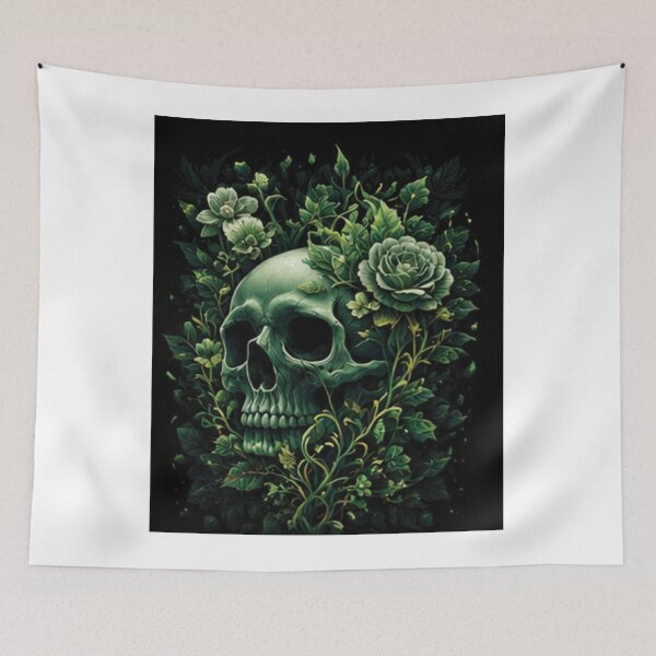 Item preview, Emerald Bloom Skull designed and sold by 1NEOBOY.