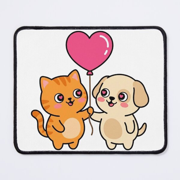 Item preview, Friendship Cute Cat and Dog Illustration | Kawaii Best Friends Design designed and sold by morning sun.