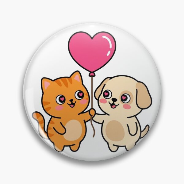 Item preview, Friendship Cute Cat and Dog Illustration | Kawaii Best Friends Design designed and sold by morning sun.