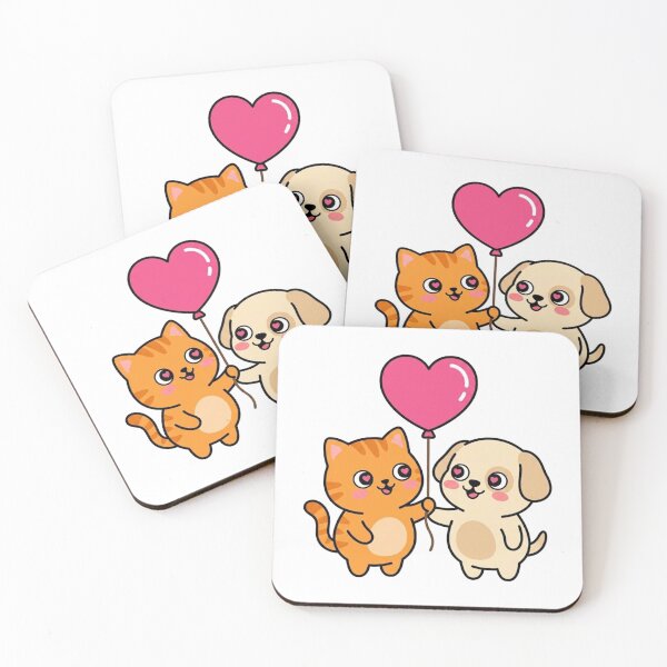 Item preview, Friendship Cute Cat and Dog Illustration | Kawaii Best Friends Design designed and sold by morning sun.