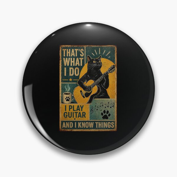 Item preview, Black Cat Guitar Player Vintage Musician Humor Retro Poster designed and sold by eliramaison.