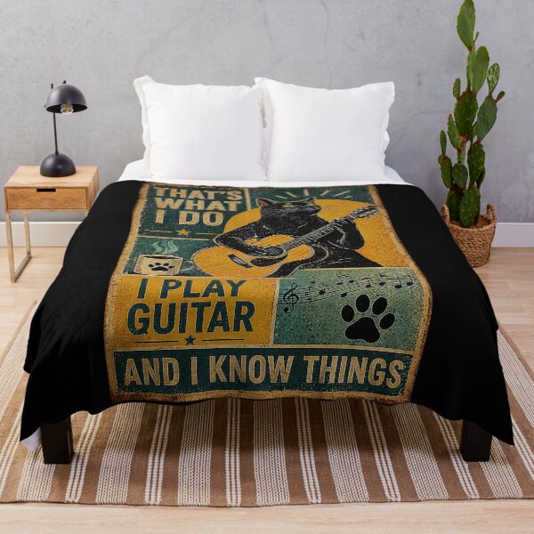 Item preview, Black Cat Guitar Player Vintage Musician Humor Retro Poster designed and sold by eliramaison.