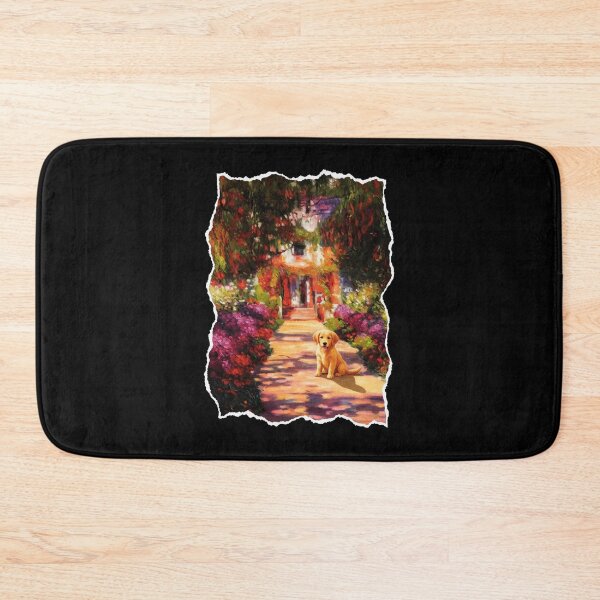 Item preview, Golden Puppy in Blooming Garden Painterly Cottage designed and sold by JordynLadukeg65.