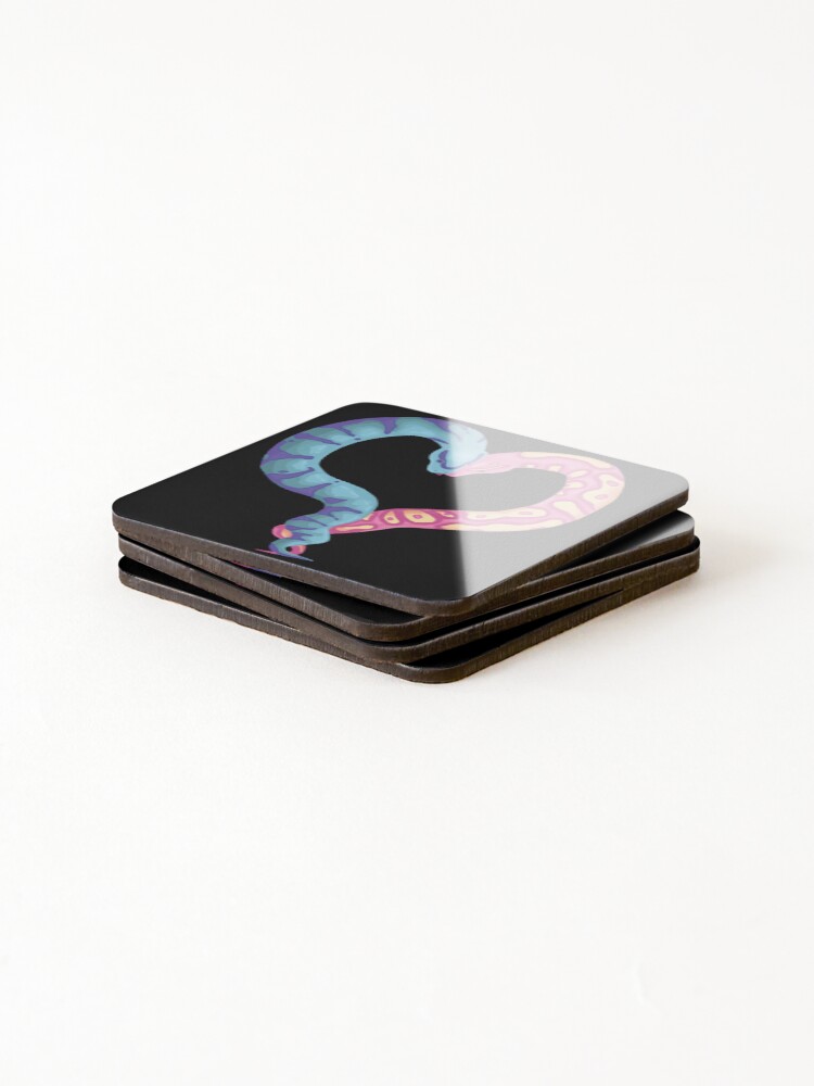 Thumbnail 4 of 5, Coasters (Set of 4), Ball python love designed and sold by Cellestaa.