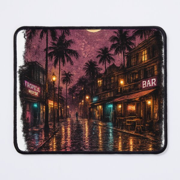 Item preview, Moonlit Tropical Neon Boulevard designed and sold by Sal Brasil Cultura ® .