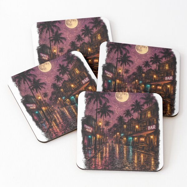Item preview, Moonlit Tropical Neon Boulevard designed and sold by Sal Brasil Cultura ® .